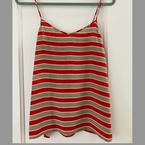 Broadway & Broome Striped Silk Tank, Size Small